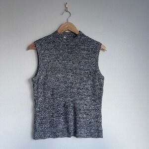 Vintage Y2K Studio 1 Ribbex Knit Black and White‎ Sleeveless Tank